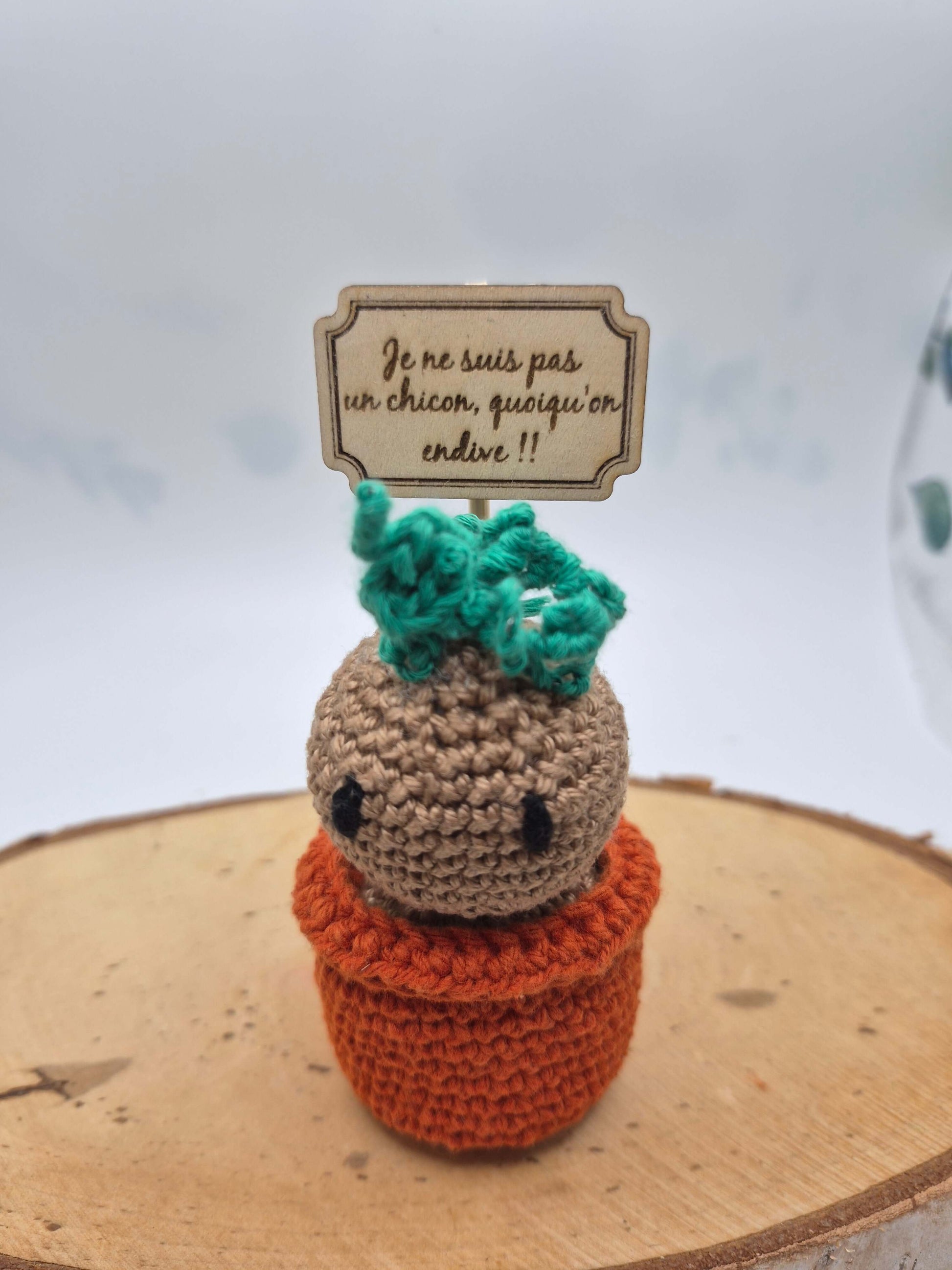 Amigurumi Mandragore Crochet Fait Main Pot Orange Humour Belge