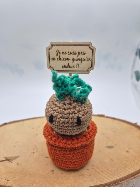 Amigurumi Mandragore Crochet Fait Main Pot Orange Humour Belge