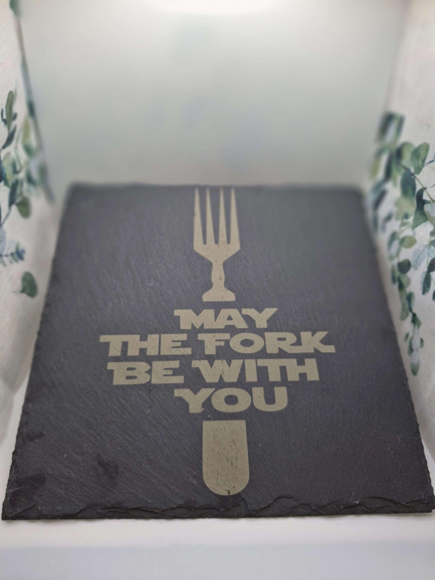 Ardoise Gravée Laser May The Fork Be With You Star Wars