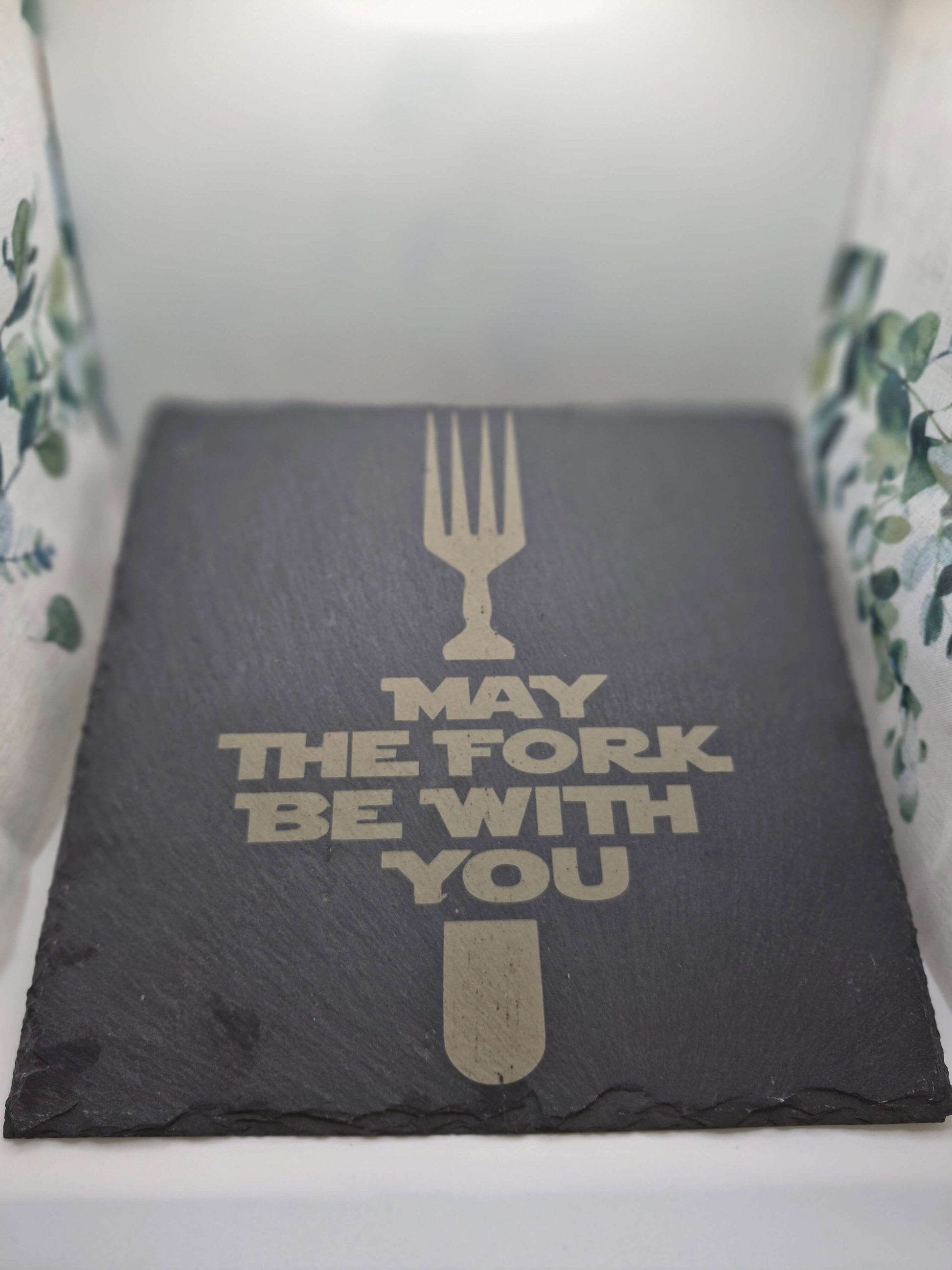 Ardoise Gravée Laser May The Fork Be With You Star Wars